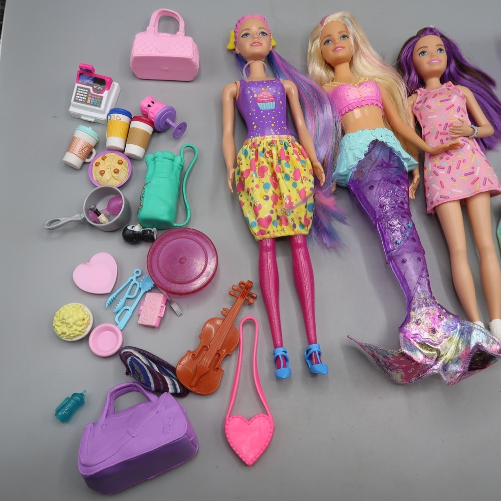 Barbie Skipper Mermaid Doll and accessories Toy Lot Purple theme